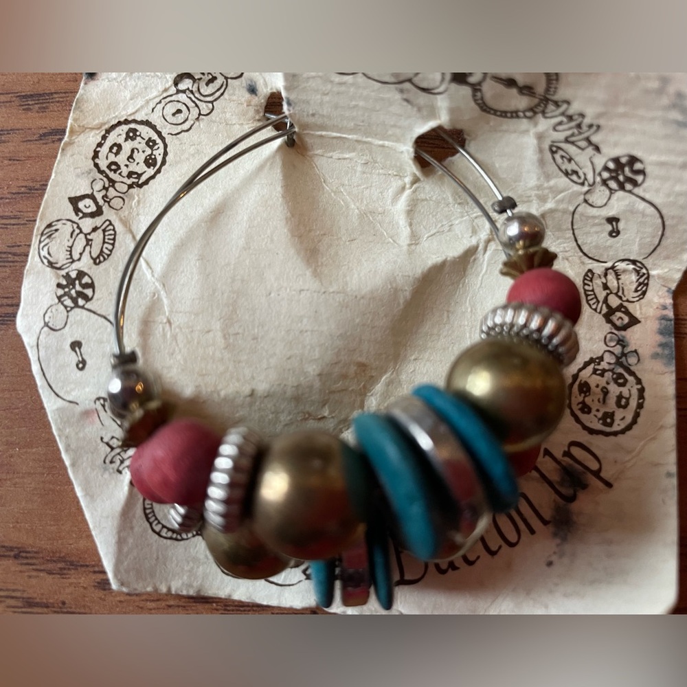 Colorful Beaded Hoop Earrings